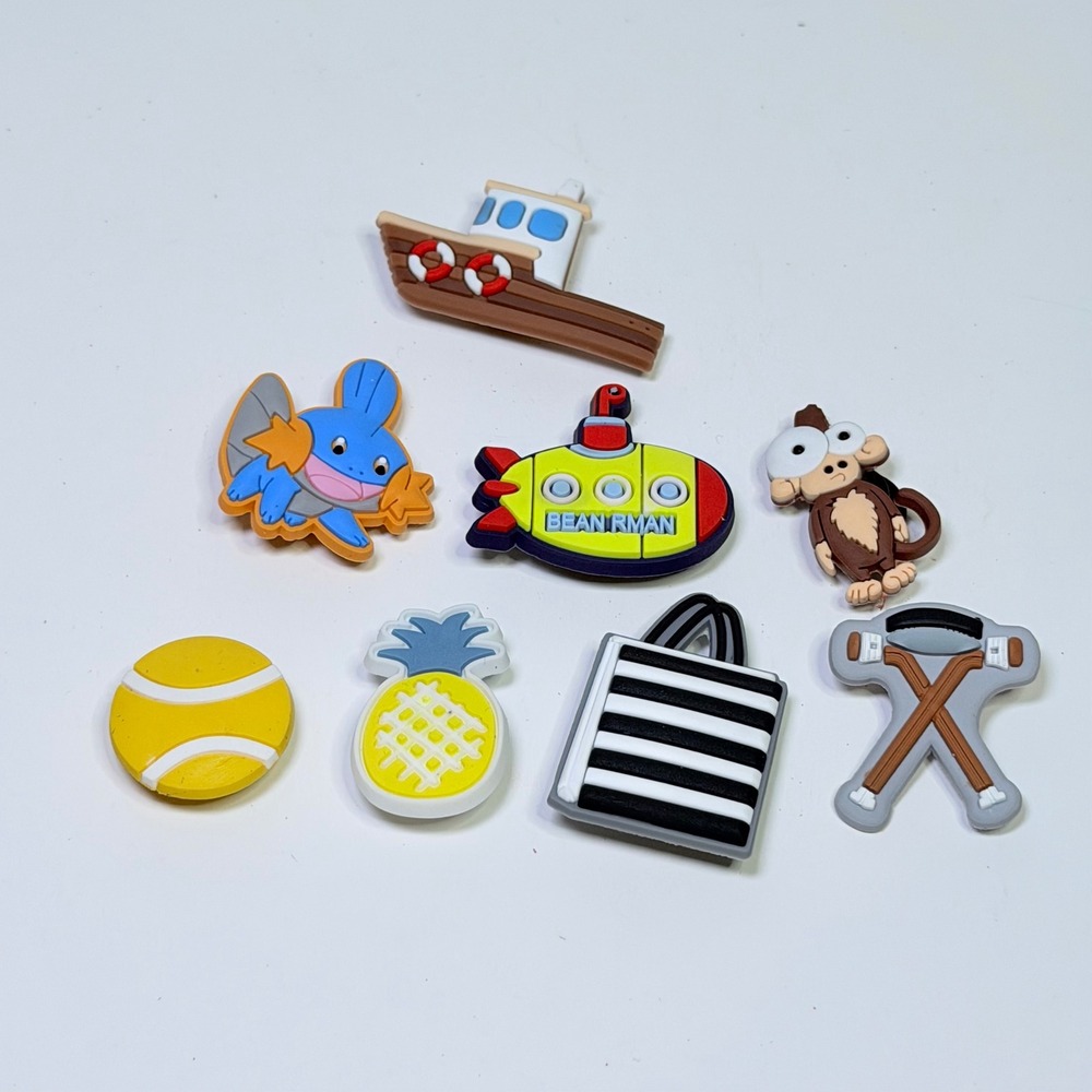 Unbranded 8 Piece Assorted Shoe Charms Lot Nautical Monkey Sports PVC Kids